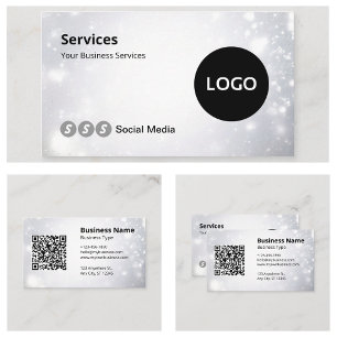 Carte De Visite Site Web de Code QR Scannable Logo Moderne