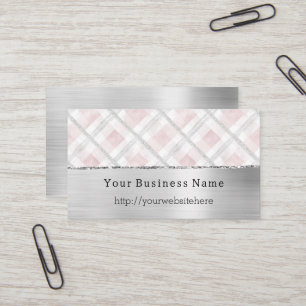 Carte De Visite Site Web de l'Entreprise Rayures Pailletées Rose A