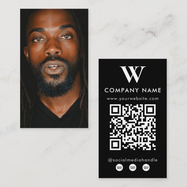 Carte De Visite Site Web de Logo de Nom Professionnel Minimal Mode (Devant / Derrière)