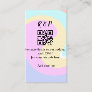 Carte De Visite site web de mariage rsvp q r code ajouter nom text