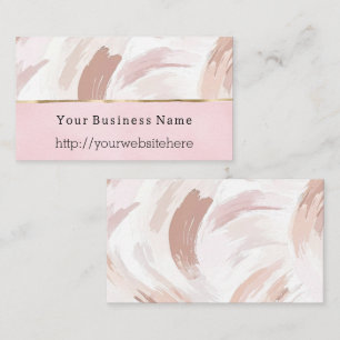 Carte De Visite Site Web de nom d'entreprise Abstrait Crème Rose P