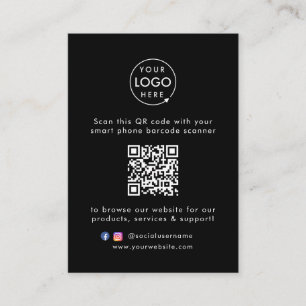 Carte De Visite Site Web d'entreprise QR Code Scan Me Modern Bla