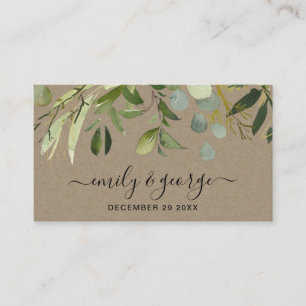 CARTE DE VISITE SITE WEB MARIAGE DE KRAFT FOLIAGE WATERCOLOR RSVP