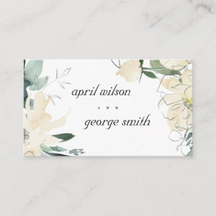 CARTE DE VISITE SITE WEB MARIAGE FLORAL VERT ÉLÉGANT ET PROPRE