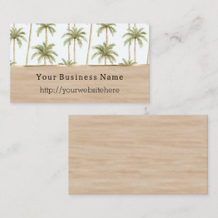 Carte De Visite site web nom d'entreprise Crème Palmiers Tropicaux
