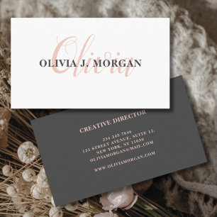 Carte De Visite Site Web professionnel blanc et gris minimal moder