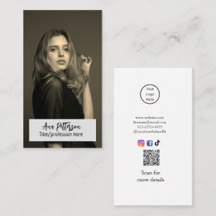 Carte De Visite site web QR code email social professionnel modern