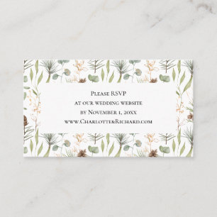 Carte De Visite Site Web Rustic Woodland Mariage RSVP