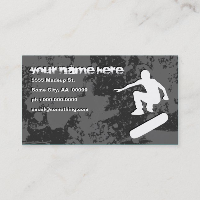 Carte De Visite skateboarding grunge (Devant)