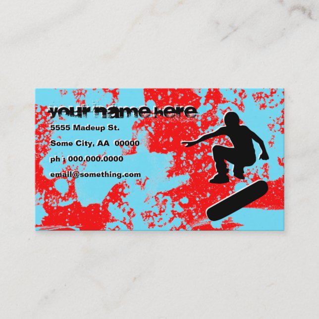 Carte De Visite skateboarding grunge (Devant)
