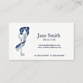 Carte De Visite Skeleton Key Watercolor Immobilier Moderne