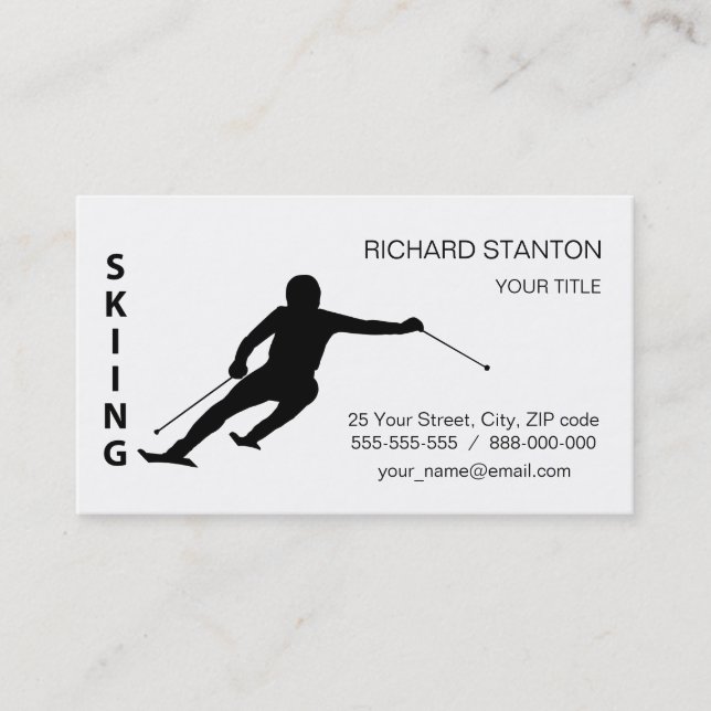 Carte De Visite Ski (Devant)