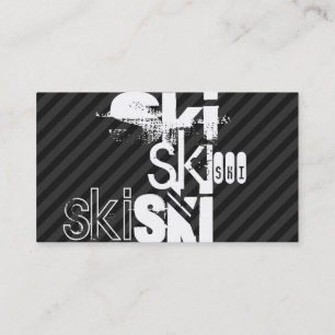 Carte De Visite Ski ; Gris Noir & Sombre