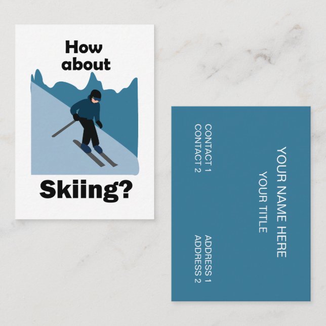 Carte De Visite Skieur de ski et instructeur de ski (Devant / Derrière)
