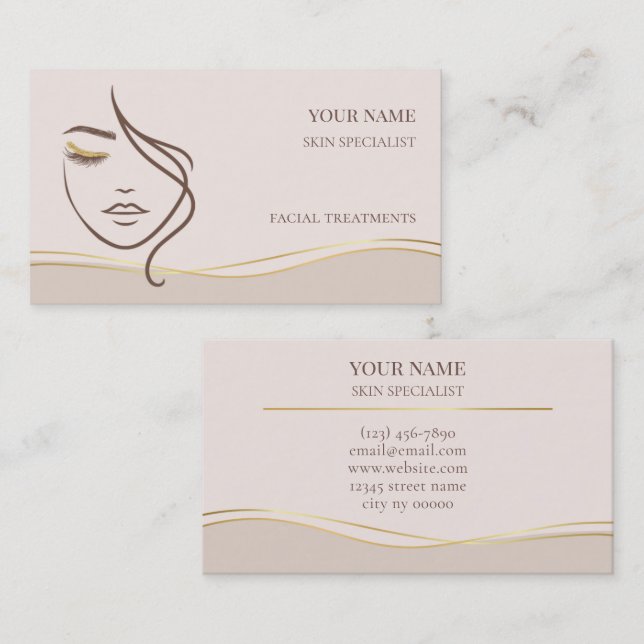 Carte De Visite Skin care & Beauty Salon (Devant / Derrière)