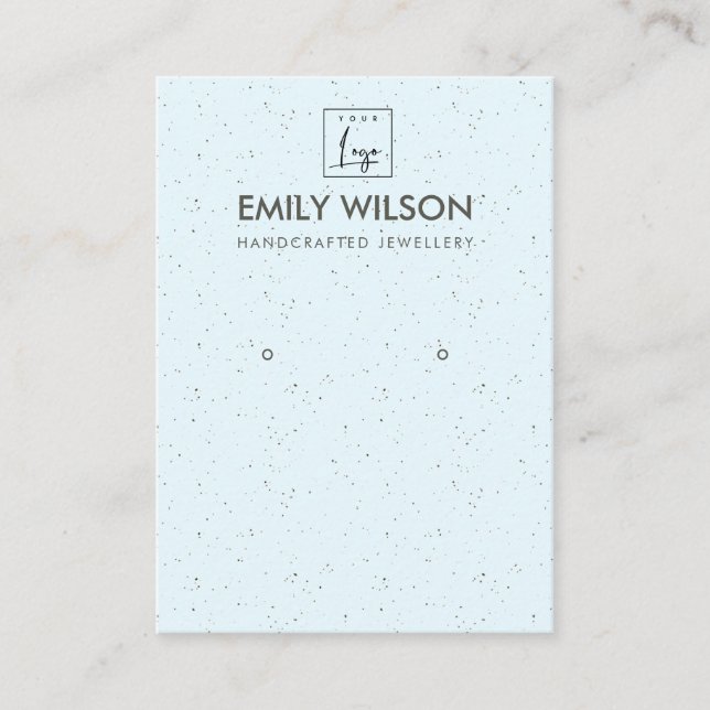 CARTE DE VISITE SKY BLUE CERAMIC TEXTURE EARRING AFFICHER LOGO BUS (Devant)