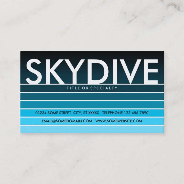 Carte De Visite SKYDIVE aqua swatch (Devant)