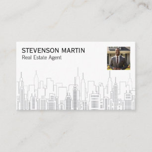 Carte De Visite Skyline Ville Immobilier   Image de l'agent