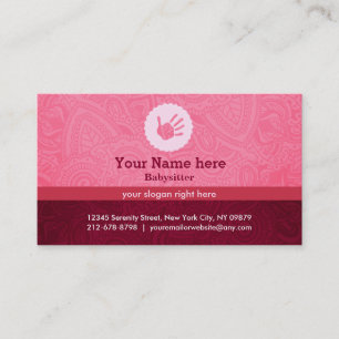 Carte De Visite Slogans de babysitter
