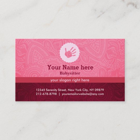 Carte De Visite Slogans De Babysitter Zazzle Fr