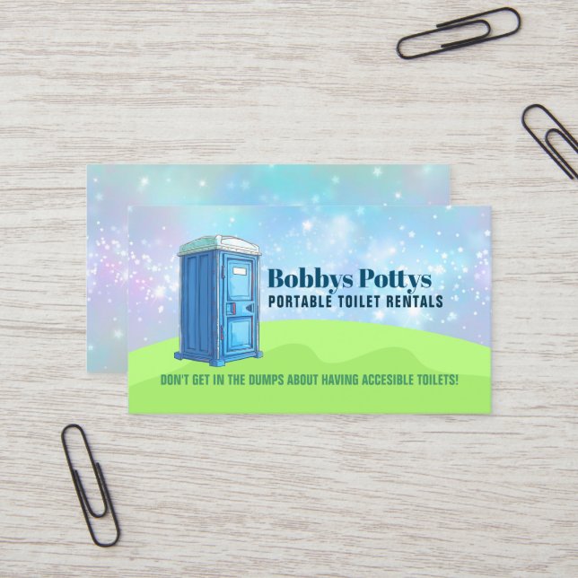Carte De Visite Slogans de toilettes portables (Devant/Arrière en situation)