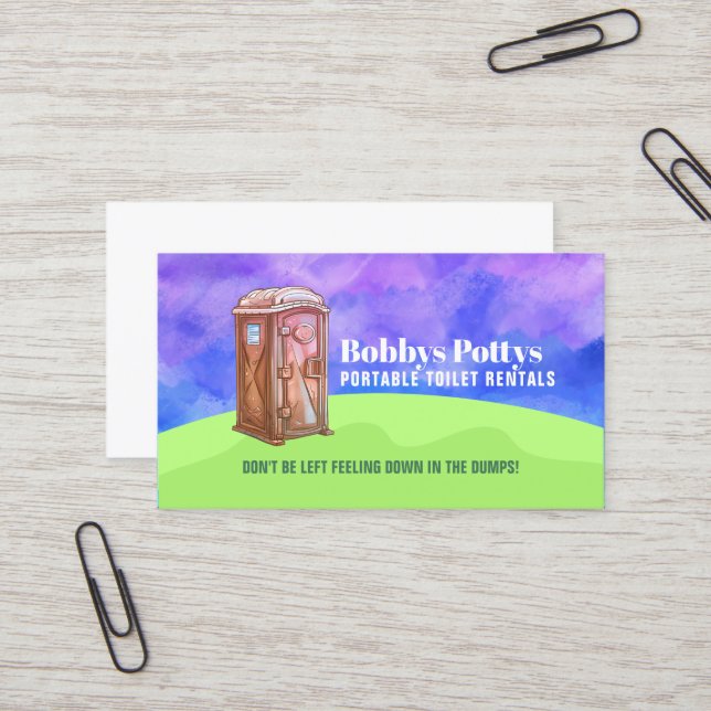 Carte De Visite Slogans de toilettes portables (Devant/Arrière en situation)