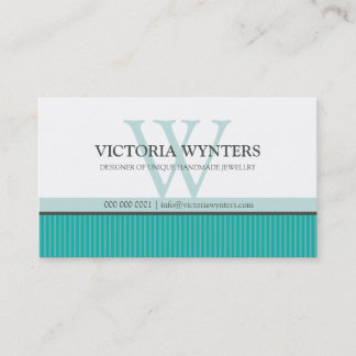 CARTE DE VISITE smart moderne monogramme vert jade