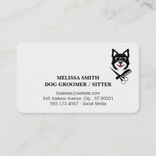 Carte De Visite Smiling Doggie Outils de Toilettage