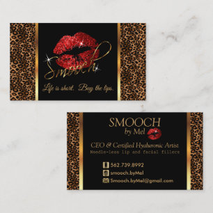 Carte De Visite Smooch - Artiste de maquillage aux lèvres léopar
