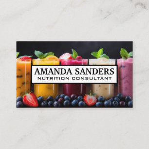 Carte De Visite Smoothies aux fruits assorés dans les verres