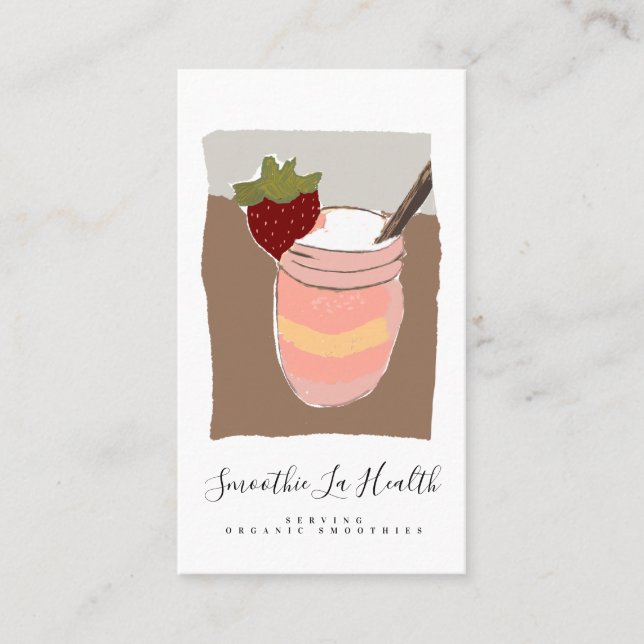 Carte De Visite Smoothies bio Art Boissons Saines Lait Shakes (Devant)