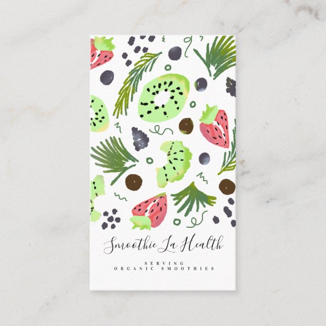 Carte De Visite Smoothies bio socle de fruits Boissons Milk Shakes (Devant)