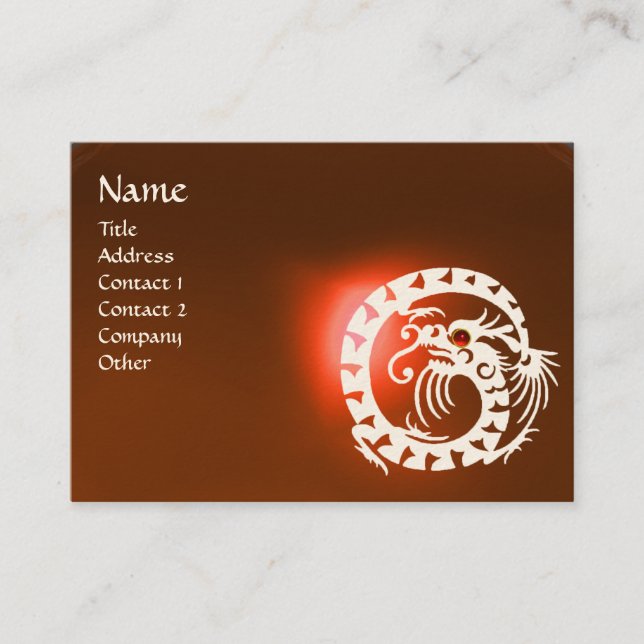 Carte De Visite SNAKE DRAGON AGATE orange jaune rouge rouge (Devant)