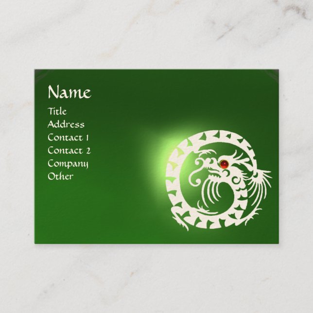 Carte De Visite SNAKE DRAGON EMERALD vert rouge blanc (Devant)