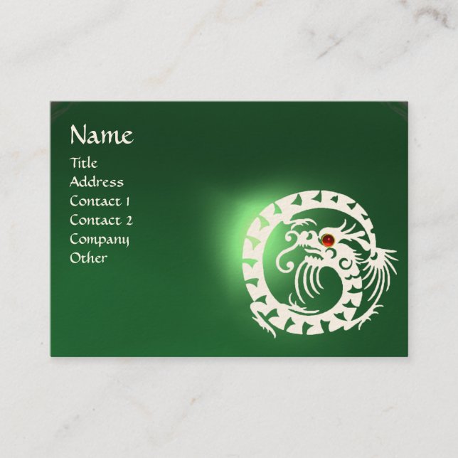 Carte De Visite SNAKE DRAGON JADE vert blanc rouge (Devant)