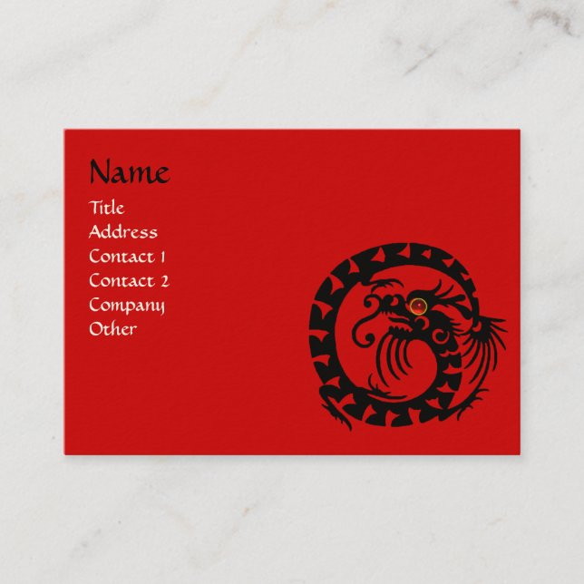 Carte De Visite SNAKE DRAGON RUBY noir et blanc rouge (Devant)