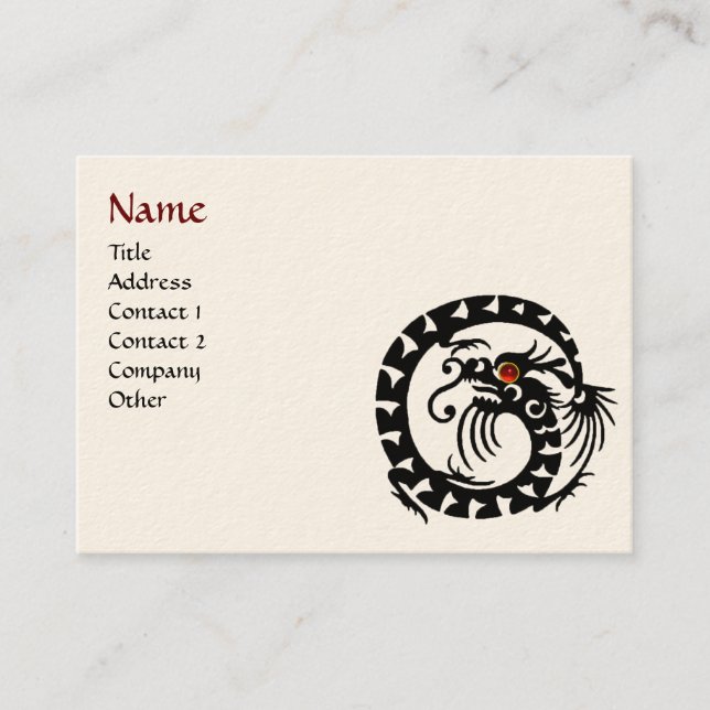 Carte De Visite SNAKE DRAGON RUBY noir et blanc rouge (Devant)