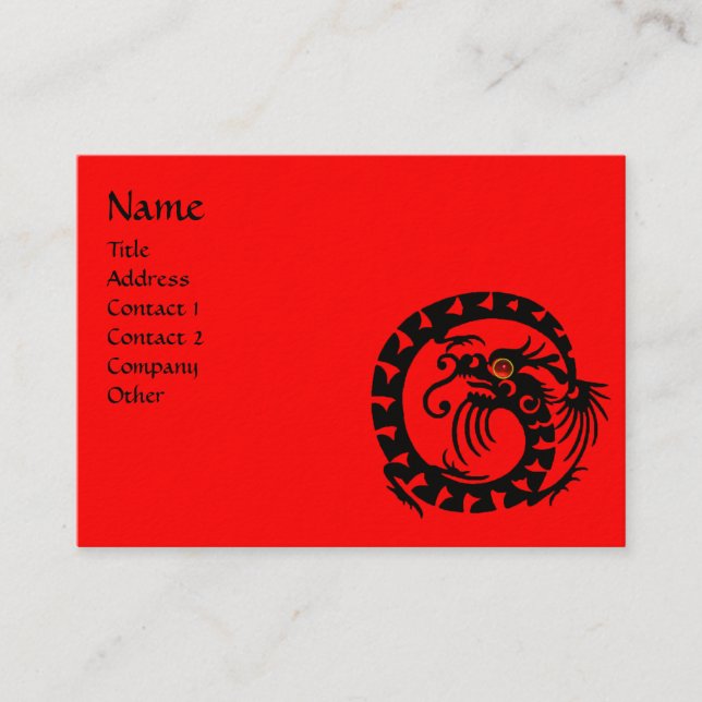 Carte De Visite SNAKE DRAGON RUBY noir et blanc rouge (Devant)