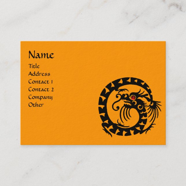 Carte De Visite SNAKE DRAGON RUBY noir et blanc rouge orange (Devant)