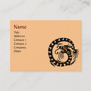 Carte De Visite SNAKE DRAGON RUBY noir et blanc rouge orange