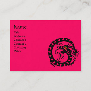 Carte De Visite SNAKE DRAGON RUBY noir et blanc rouge rose