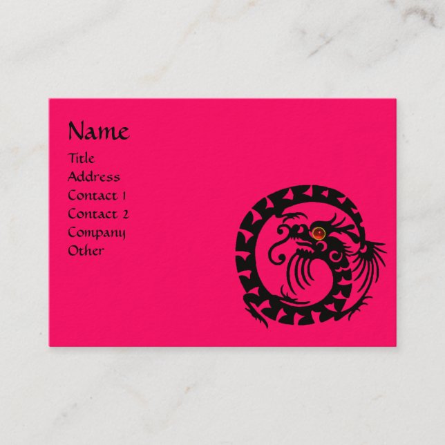 Carte De Visite SNAKE DRAGON RUBY noir et blanc rouge rose (Devant)