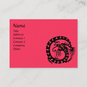 Carte De Visite SNAKE DRAGON RUBY noir et blanc rouge rose