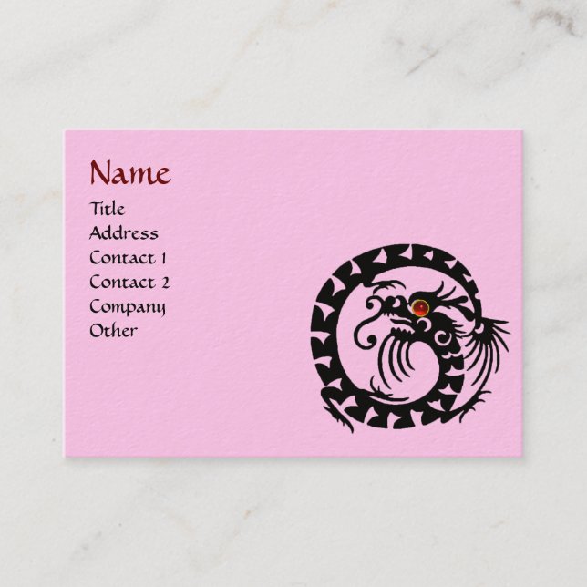 Carte De Visite SNAKE DRAGON RUBY noir et blanc rouge rose (Devant)