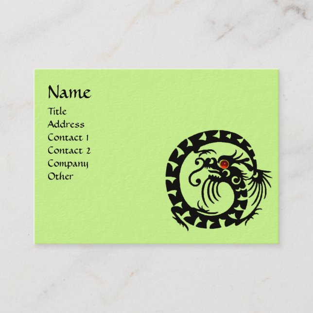 Carte De Visite SNAKE DRAGON RUBY noir et blanc rouge vert (Devant)