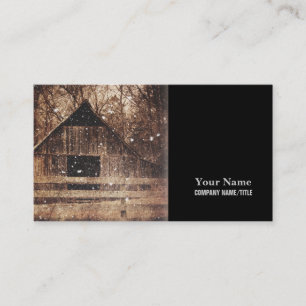 Carte De Visite Snow Country rural Old Barn