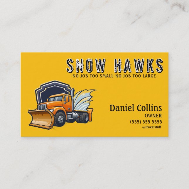 Carte De Visite Snow Plowing Business Card (Devant)