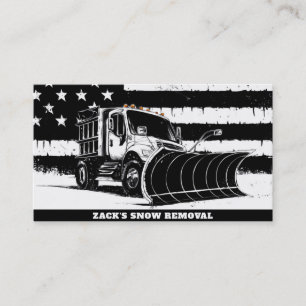 Carte De Visite *~* Snow Removal Plow Flag Patrioting Truck AP74