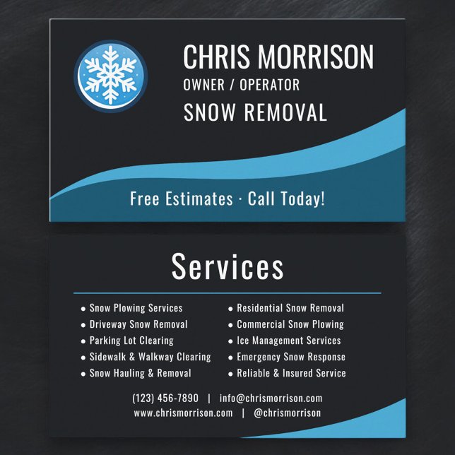 Carte De Visite Snow Removal Service  (Créateur téléchargé)