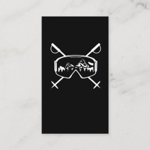 Carte De Visite Snowboard Ski Goggets Snow Sport Mountains